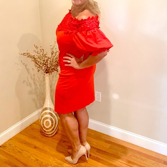 Hot Red Dress - worn once! 🔥 Still in excellent condition!! Classy!! XL 14/16 - Picture 3 of 13